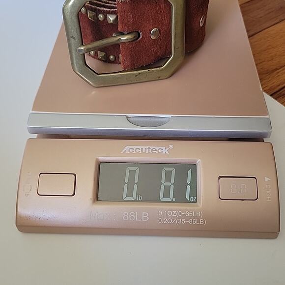 B Low the Belt Studded Rust Suede Hip Belt 34 Adjustable Boho Cowgirl Western - Picture 16 of 16